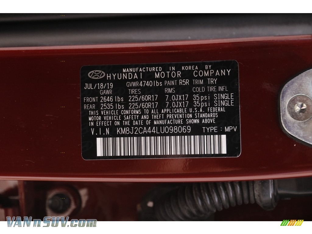 2020 Tucson SE AWD - Gemstone Red / Black photo #19