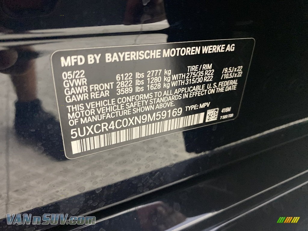 2022 X5 sDrive40i - Carbon Black Metallic / Black photo #22