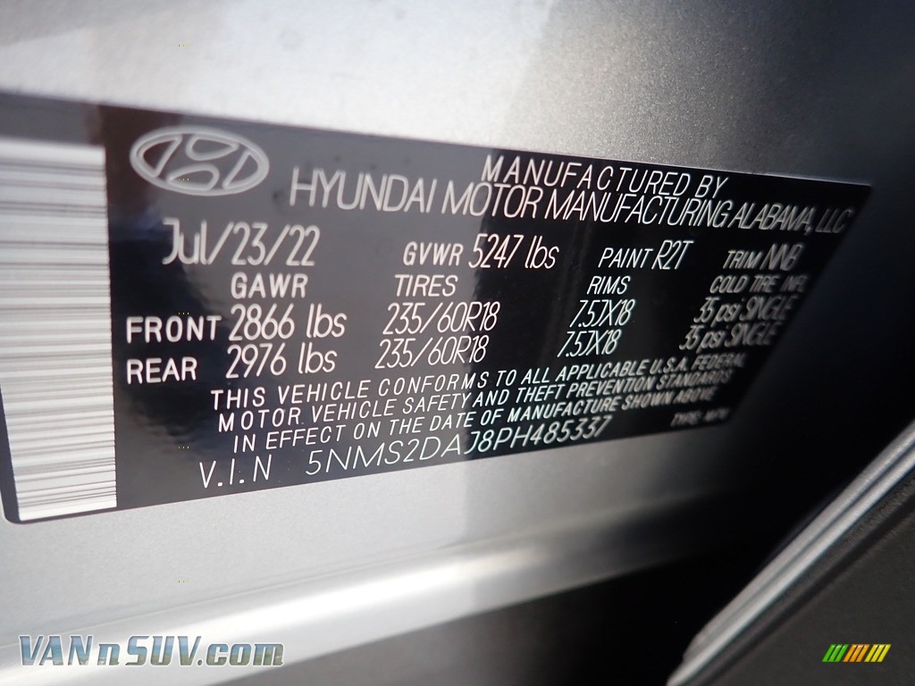 2023 Santa Fe SEL AWD - Shimmering Silver Pearl / Black photo #18