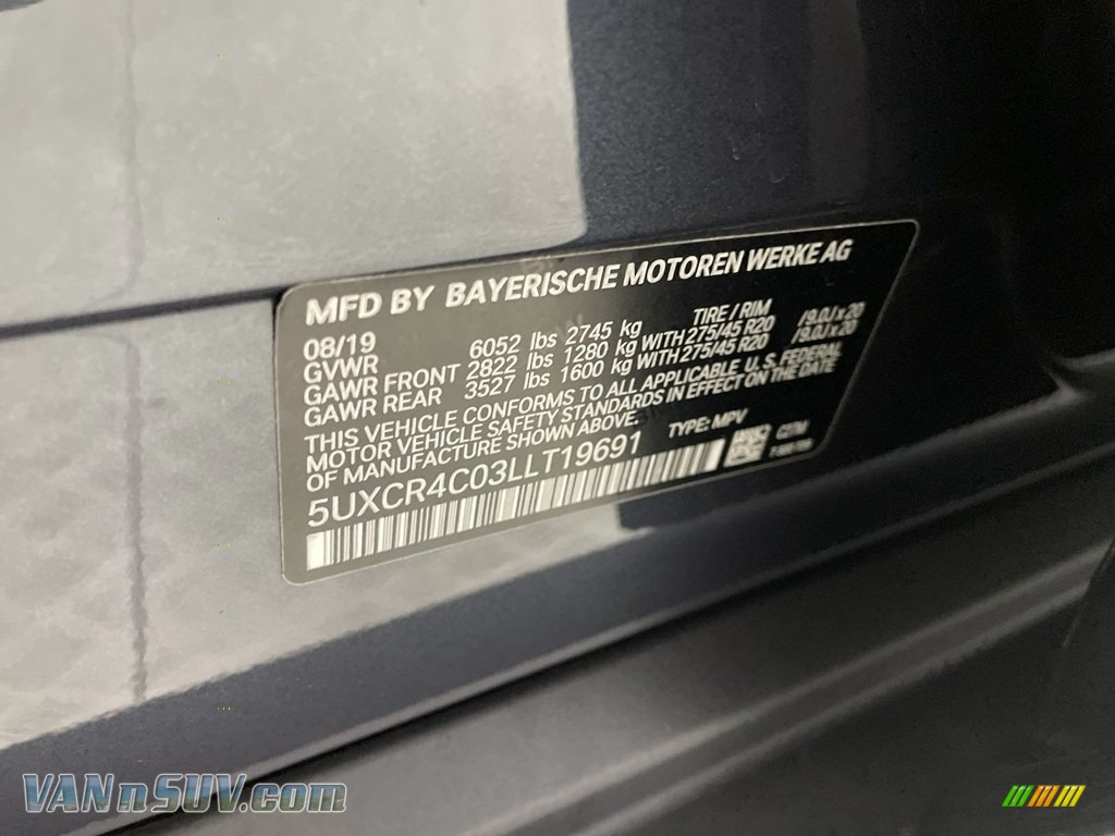 2020 X5 sDrive40i - Arctic Grey Metallic / Black photo #37