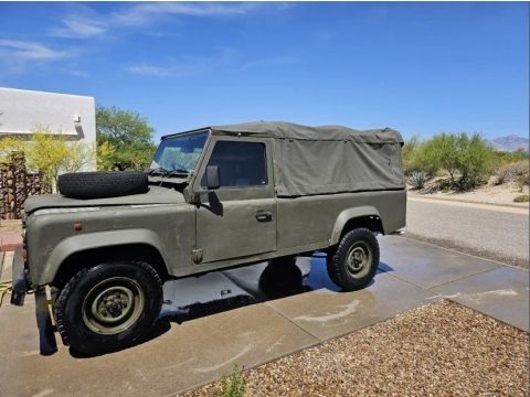 Army Green 1996 Land Rover Defender 90 Soft Top