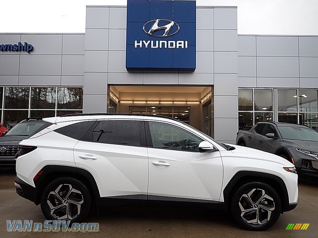 Serenity White Pearl / Gray Hyundai Tucson SEL Convenience Hybrid AWD